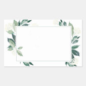 Sticker Rectangulaire Botanique verte feuillue aquarelle (Devant)
