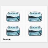 Sticker Rectangulaire Botte de pêche de Caesar Creek Lake Ohio (Feuille)