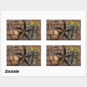 Sticker Rectangulaire Bottes Russe Texas Star Western Pistol Cowboy (Feuille)