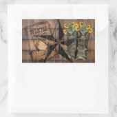 Sticker Rectangulaire Bottes Russe Texas Star Western Pistol Cowboy (Sac)