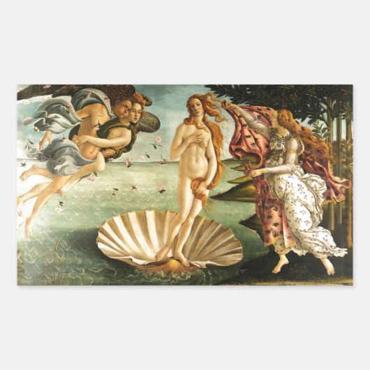 Sticker Rectangulaire Botticelli Naissance De La Peinture D'Art Renaissa (Devant)