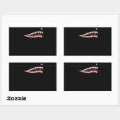 Sticker Rectangulaire Bouche De Requin Volant Tigers - Cadeaux Pour Amat (Feuille)