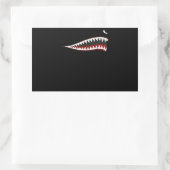 Sticker Rectangulaire Bouche De Requin Volant Tigers - Cadeaux Pour Amat (Sac)