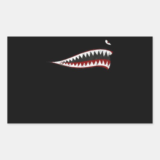 Sticker Rectangulaire Bouche De Requin Volant Tigers - Cadeaux Pour Amat (Devant)