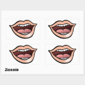 Sticker Rectangulaire Bouche ouverte (Feuille)
