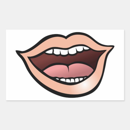 Sticker Rectangulaire Bouche ouverte (Devant)