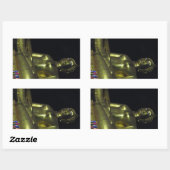 Sticker Rectangulaire Bouddha d'or la nuit (Feuille)