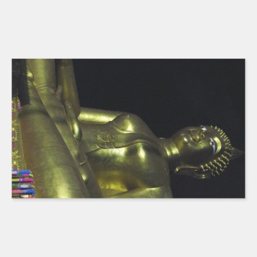 Sticker Rectangulaire Bouddha d'or la nuit (Devant)