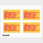 Sticker Rectangulaire Bouddha riant (rouge) (Feuille)