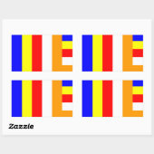 Sticker Rectangulaire Bouddhisme - Drapeau bouddhiste (Feuille)