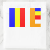 Sticker Rectangulaire Bouddhisme - Drapeau bouddhiste (Sac)