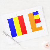 Sticker Rectangulaire Bouddhisme - Drapeau bouddhiste (Enveloppe)