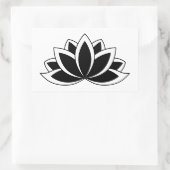 Sticker Rectangulaire Bouddhiste noir original, symbole de Lotus flower (Sac)