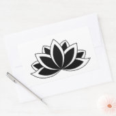 Sticker Rectangulaire Bouddhiste noir original, symbole de Lotus flower (Enveloppe)