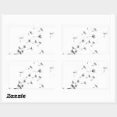 Sticker Rectangulaire Bouffée de Dandelion au vent (Feuille)