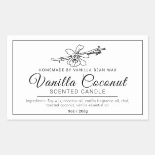 Sticker Rectangulaire Bougie à la noix de coco maison