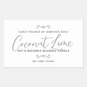 Sticker Rectangulaire Bougie artisanale simple coeur diviseur blanc noir (Devant)