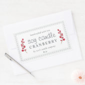 Sticker Rectangulaire Bougie au soja fait maison XL Cranberry sur mesure (Enveloppe)