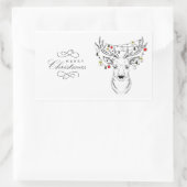 Sticker Rectangulaire Bougie de Noël des cerfs (Sac)