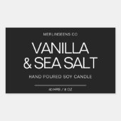 Sticker Rectangulaire Bougie de soja fait maison Calligraphie chic Class (Devant)