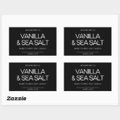 Sticker Rectangulaire Bougie de soja faite maison Chic Calligraphie Noir (Feuille)