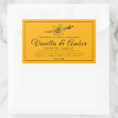 Sticker Rectangulaire Bougie d'ingrédients noirs à la vanille faite mais (Sac)