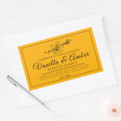 Sticker Rectangulaire Bougie d'ingrédients noirs à la vanille faite mais (Enveloppe)