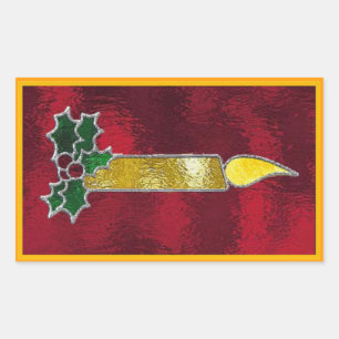 Sticker Rectangulaire Bougie en verre tendu