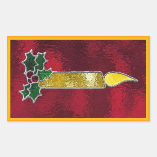 Sticker Rectangulaire Bougie en verre tendu (Devant)