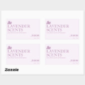 Sticker Rectangulaire Bougie Lavande moderne et professionnelle (Feuille)