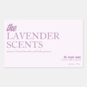 Sticker Rectangulaire Bougie Lavande moderne et professionnelle (Devant)