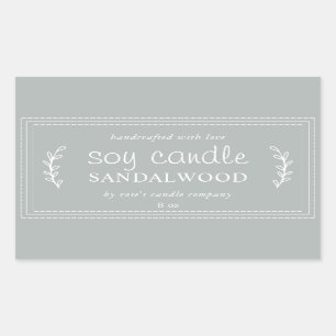 Sticker Rectangulaire Bougie Soja Faite Maison XL Tempête de Feuillage G