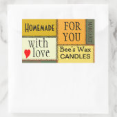Sticker Rectangulaire Bougies maison Personnalisées (Sac)