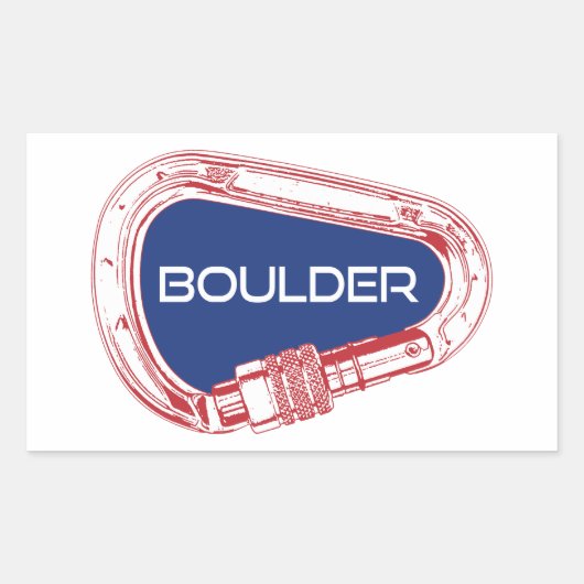 Sticker Rectangulaire Boulder Colorado Escalade Carabiner (Devant)