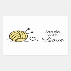 Sticker Rectangulaire Boule en Tricot - Couleur personnalisée