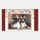 Sticker Rectangulaire Bouledogue français Noël Bouledogue français (Devant)