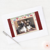 Sticker Rectangulaire Bouledogue français Noël Bouledogue français (Enveloppe)