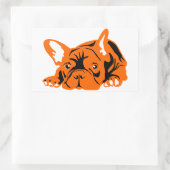 Sticker Rectangulaire Bouledogue français orange noir (Sac)