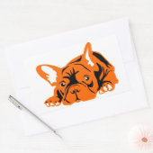 Sticker Rectangulaire Bouledogue français orange noir (Enveloppe)