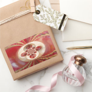 Sticker Rectangulaire Boules de cricket rouge Art Abstrait Design d'impr