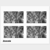 Sticker Rectangulaire Boules Disco Ornements noir et blanc Photo (Feuille)