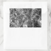 Sticker Rectangulaire Boules Disco Ornements noir et blanc Photo (Sac)