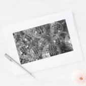 Sticker Rectangulaire Boules Disco Ornements noir et blanc Photo (Enveloppe)