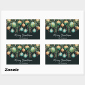 Sticker Rectangulaire Boules dorées arbre de Noël (Feuille)