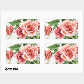 Sticker Rectangulaire Bouquet de rose (Feuille)