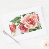 Sticker Rectangulaire Bouquet de rose (Enveloppe)