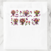 Sticker Rectangulaire Bouquet of vibrant tulips (Sac)