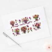 Sticker Rectangulaire Bouquet of vibrant tulips (Enveloppe)