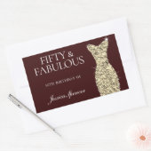 Sticker Rectangulaire Bourgogne Gold Cinquante et fabuleux 50e fête d'an (Enveloppe)