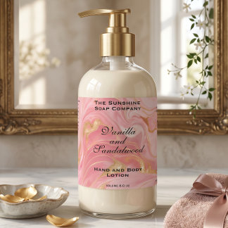 Sticker Rectangulaire Bouteille de cosmétiques en marbre rose délicat et
